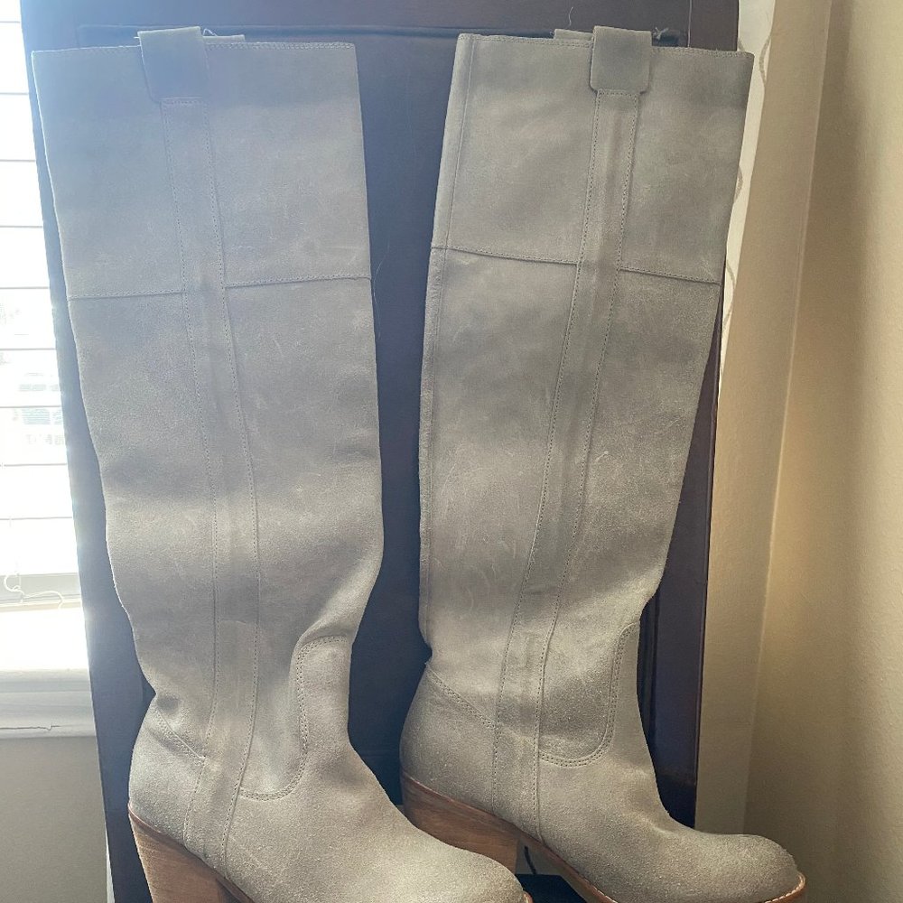 Report Signature Belzer Taupe Suede Over Knee Boot